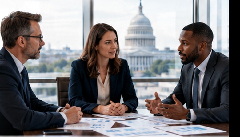 GovCon advisors discussing market scan recommendations